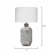 J&D Designs Blaire Transitional Ceramic & Cotton Table Lamp in Gray/Cream