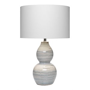 j&d designs catalina wave ceramic and linen table lamp in white/blue