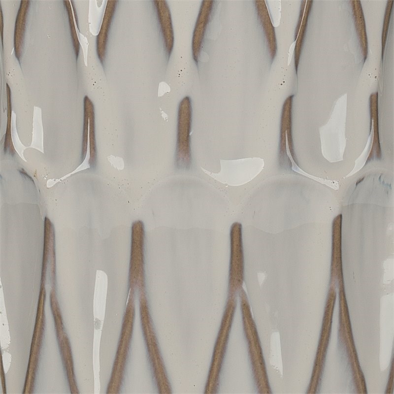 J&D Designs Dalia Traditional Ceramic and Linen Table Lamp in White Patterned