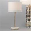 J&D Designs Grace Modern Metal and Marble Table Lamp in Antique Brass/White