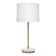 J&D Designs Grace Modern Metal and Marble Table Lamp in Antique Brass/White