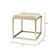 J&D Designs Jax Transitional Faux Leather & Iron Side Table in Cream/Champagne