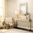J&D Designs Kain 2-Drawer Faux Leather & Iron Console Table in Cream/Champagne