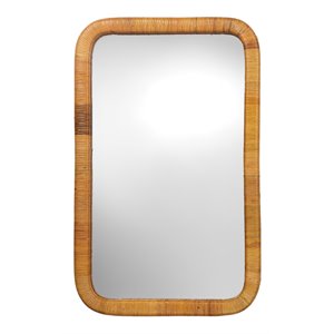 j&d designs kai coastal rattan mirror with rounded corner in natural finish