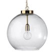 J&D Designs Luca Farmhouse Style Glass and Metal Pendant in Antique Brass