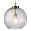 J&D Designs Luca Farmhouse Style Glass and Metal Pendant in Antique Brass