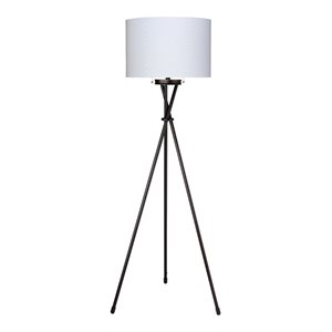 j&d designs manny contemporary metal floor lamp with drum shade in bronze