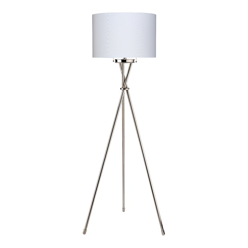 J&D Designs Manny Contemporary Metal Floor Lamp with Drum Shade in