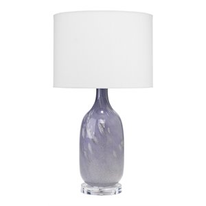 j&d designs maya transitional glass and acrylic table lamp in lavender purple