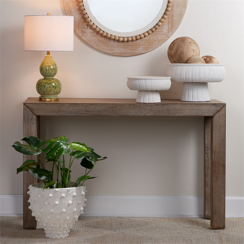 J&D Designs Parson Side Table in Natural Oak Wood Veneer