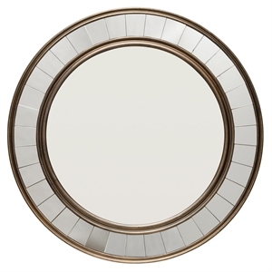J&D Designs Coltrane Transitional Wood and Glass Mirror in Antique Bronze Finish