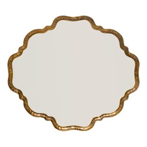 j&d designs elise transitional metal mirror with scalloped edges in antique gold