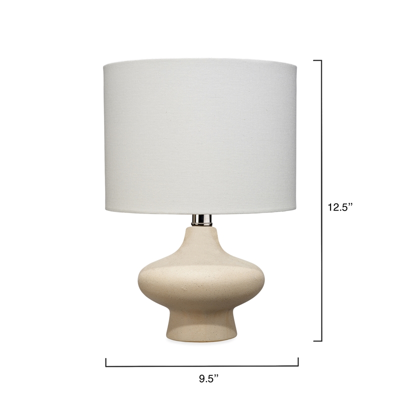 j&d designs dawkins 1-light modern ceramic & linen table lamp in beige