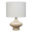 J&D Designs Dawkins 1-Light Modern Ceramic & Linen Table Lamp in Beige