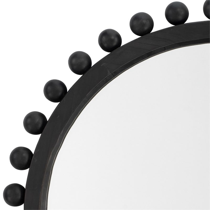 J&D Designs Brighton Beveled Transitional Fir Wood Mirror in Dark Charcoal