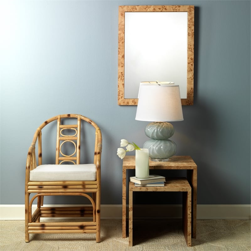 J&D Designs Co Bedford Traditional Wood Nesting Tables in Natural (Set of 2)