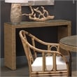 J&D Designs Co Captain Handwoven Coastal Rattan & Glass Console Table in Natural