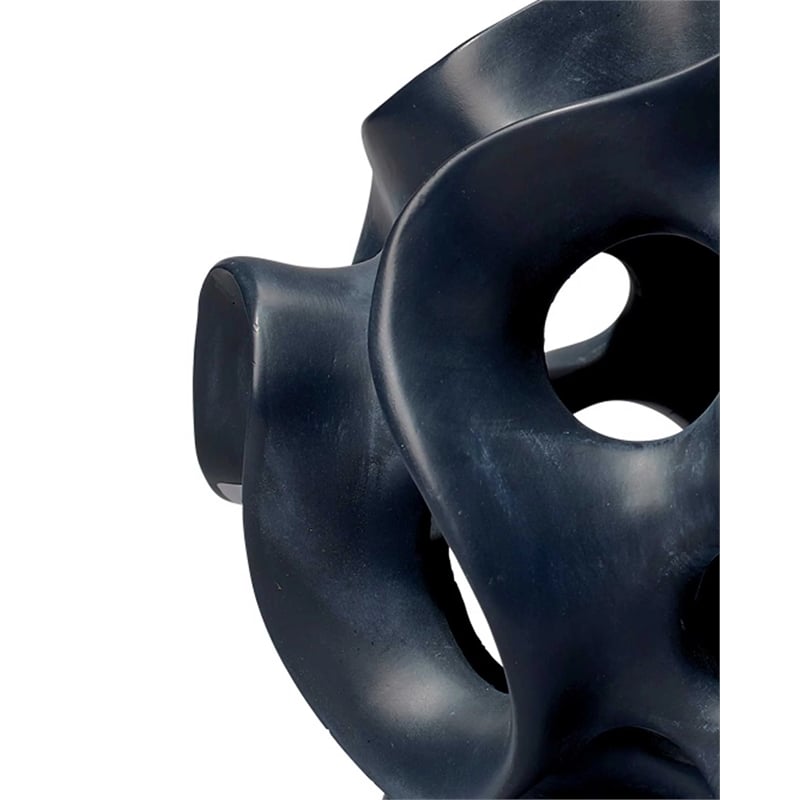 J&D Designs Co Ribbon Molded Transitional Resin Decorative Sphere in Black