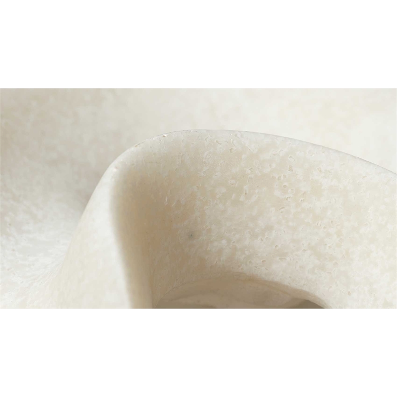 J&D Designs Co Ribbon Molded Transitional Resin Decorative Sphere in White