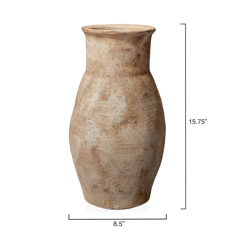 Jamie Young Co Root Coastal Ceramic Decorative Vase in Hazelnut Brown