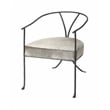 J&D Designs Co Kai Transitional Leather & Iron Chair in Gray/Black