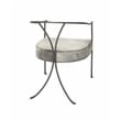 J&D Designs Co Kai Transitional Leather & Iron Chair in Gray/Black