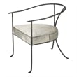 J&D Designs Co Kai Transitional Leather & Iron Chair in Gray/Black