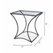 J&D Designs Co Kai Transitional Metal & Glass Side Table in Black/Clear