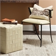 J&D Designs Co Nevado Curved Back Leather & Iron Chair in Off White/Black
