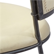 J&D Designs Co Nevado Curved Back Leather & Iron Chair in Off White/Black