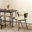 J&D Designs Co Nevado Curved Back Leather & Iron Chair in Off White/Black