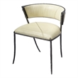 J&D Designs Co Nevado Curved Back Leather & Iron Chair in Off White/Black