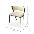 J&D Designs Co Nevado Curved Back Leather & Iron Chair in Off White/Black