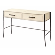 J&D Designs Co Nevado 2-Drawer Leather & Iron Console Table in Off White/Black