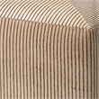 J&D Designs Co Pinstriped Square Modern Hair on Hide Leather Ottoman in Cream