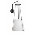 J&D Designs Co California 1-Light Metal & Linen Wall Sconce in Bronze/Off White