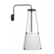 J&D Designs Co California 1-Light Metal & Linen Wall Sconce in Bronze/Off White