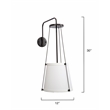 J&D Designs Co California 1-Light Metal & Linen Wall Sconce in Bronze/Off White
