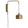 J&D Designs Co Jeno 1- Light Transitional Metal Small Wall Sconce in Satin Brass