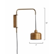 J&D Designs Co Jeno 1- Light Transitional Metal Small Wall Sconce in Satin Brass