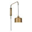 J&D Designs Co Jeno 1- Light Transitional Metal Small Wall Sconce in Satin Brass