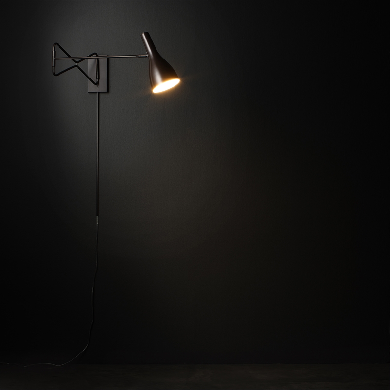 J&D Designs Co Lenz Swing Arm Steel Metal Wall Sconce in Oil Rubbed Bronze