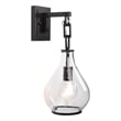 J&D Designs Co Tear 1-Light Metal & Glass Drop Wall Sconce in Bronze/Clear