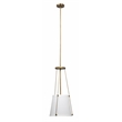 J&D Designs Co California 1-Light Metal & Linen Pendant in Brass/Off White