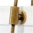 J&D Designs Co California 1-Light Metal & Linen Pendant in Brass/Off White