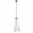 J&D Designs Co California 1-Light Metal & Linen Pendant in Bronze/Off White