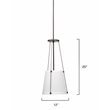 J&D Designs Co California 1-Light Metal & Linen Pendant in Bronze/Off White
