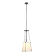 J&D Designs Co California 1-Light Metal & Linen Pendant in Bronze/Off White