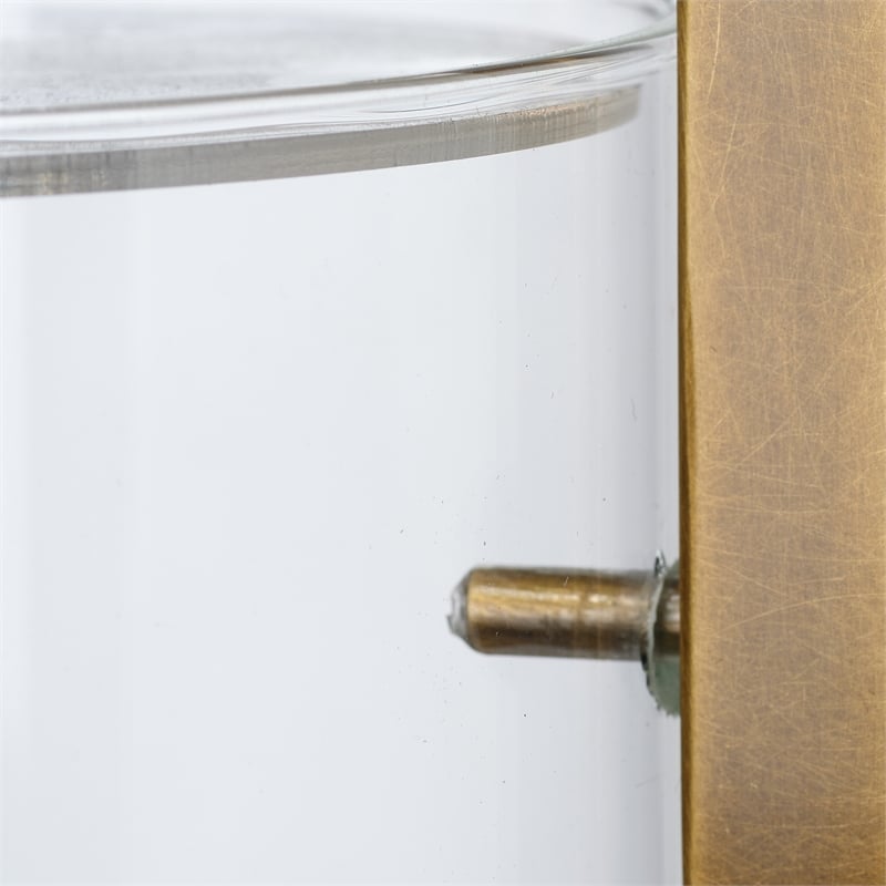 J&D Designs Co Cambrai 1-Light Metal & Glass Small Pendant in Brass/Clear