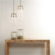 J&D Designs Co Cambrai 1-Light Metal & Glass Small Pendant in Brass/Clear